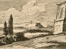 Goethe's own drawing of the Grave of Theron, apparently done later from memory and set in a fictional landscape (source: goethezeitportal.de).