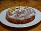 A whole Italian lemon cake on a plate
