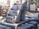 Part of the ambo in an early basilica church at Priene in Turkey
