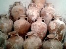 A stack of wine amphoras from Tektaş Burnu in Turkey