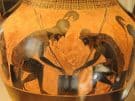 Exekias game vase in the Vatican Museum