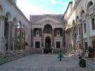 The ancient peristyle of Diocletian's Palace in Split, Croatia.