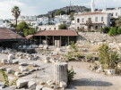 Foundations and scattered architectural fragments at the Mausoleum of Halicarnassus, Bodrum, Turkey