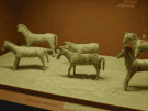 Terracotta horses which formed part of the grave goods in a sixth century BC burial