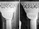 Inscription bearing King Coloman’s name on the capitals in the Church of St Mary in Zadar, Croatia