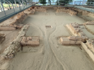 The central administrative area of the Mycenaean Palace of Nestor, showcasing the intricate arrangement of rooms and corridors defined by stone ruins