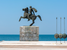 Alexander the Great statue by the sea in Thessaloniki