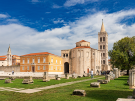 Wide shot of the Roman Forum in Zadar, Croatia