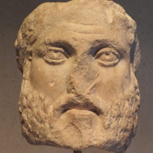 A Classical marble bust, said to be a portrait of Miltiades, the victor of Marathon. .